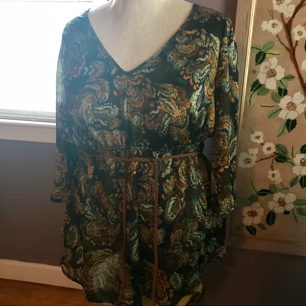 Pure energy dress top with leather cord detail